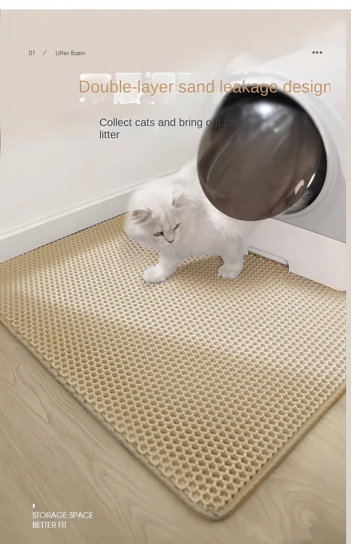 Large Size Cat Litter Mat Double Layer Waterproof Pet Litter Box Mat Non-Slip Sand Cat Pad Washable Cat Litter Mat Pet Supplies