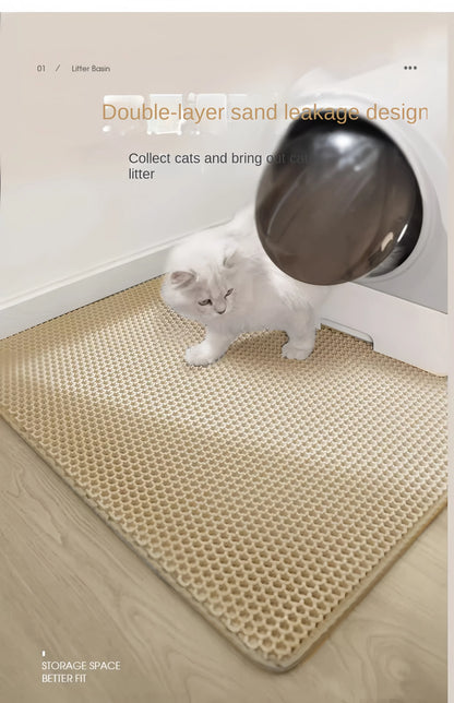 Large Size Cat Litter Mat Double Layer Waterproof Pet Litter Box Mat Non-Slip Sand Cat Pad Washable Cat Litter Mat Pet Supplies