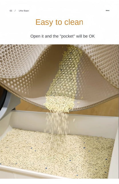 Large Size Cat Litter Mat Double Layer Waterproof Pet Litter Box Mat Non-Slip Sand Cat Pad Washable Cat Litter Mat Pet Supplies